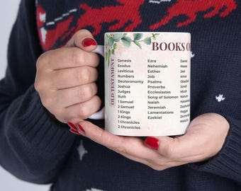 Books of the Bible Mug | Ceramic Scripture List 11oz 15oz