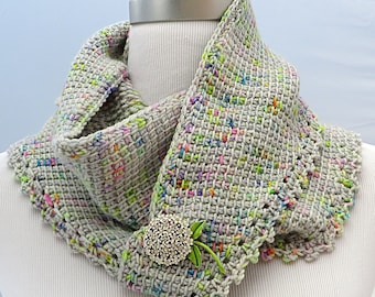 Hand crochet neon tunisian shawl