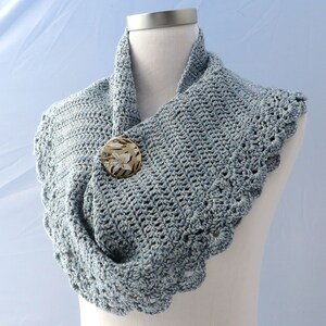 Hand crochet blue jean cotton shawl