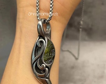 14K Gold A-Grade Certified Moldavites From Chlum, Czech Republic | 925 Sterling Silver, 18k Yellow/Rose Gold Plated | High Vibration Jewelry