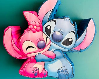 Handmade Angel and Stitch Piñata: Festive Party Decoration (18"18"x4")
