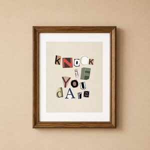 Knock If You Dare - Spooky Ransom Note Print - Gothic Wall Decor
