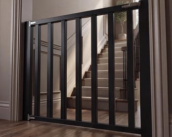 Custom Wooden Baby Gate | Wood Dog & Pet Barrier | Personalizable Stair Door