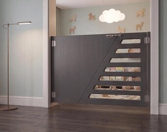 Custom Baby Gate | Wooden Geometric Dog Barrier | Modern Hallway Divider