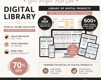 Pacote com mais de 15.000 modelos do Canva | Planejadores, diários e planilhas de rastreamento PLR e MRR | Produtos digitais editáveis