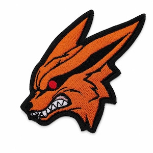 Anime Fox Embroidered Patch, Orange Animal Sew On Applique, Jacket Hat Backpack Badge