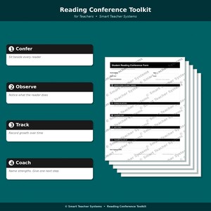 Kit de herramientas para conferencias de lectura para docentes / Notas para las tutorías, guía de acompañamiento y registro de lectura del estudiante / Lectura guiada / Seguimiento del progreso