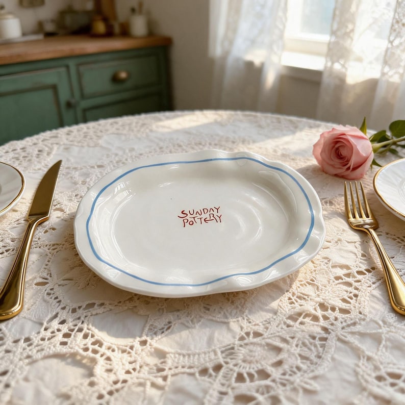 Cottagecore style small plate perfect for aesthetic room decoration.