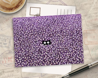 Postal Purple Mog 2, A6, 350 g, impresión artística mate con tacto sedoso, tarjeta bellamente ilustrada para enviar por correo o enmarcar.