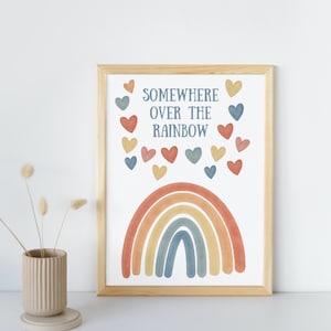Somewhere Over The Rainbow Digital Print, A4 Wall Art, Colourful Rainbow Art, Nursery, Bedroom, Kid’s Print