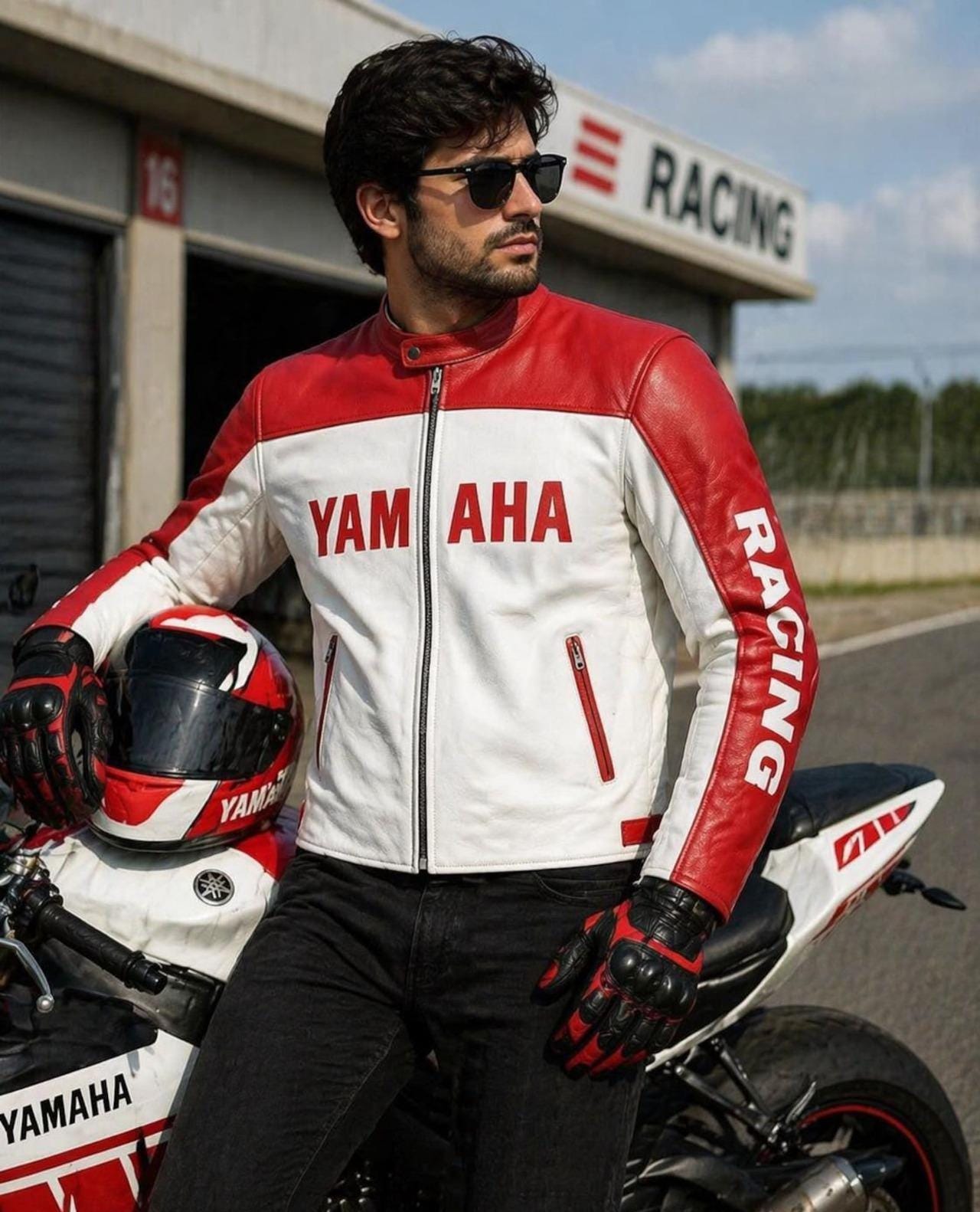 Yamaha Leather Jacket Red White - Etsy
