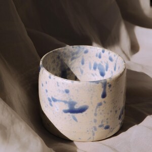 Handmade Ceramic Cup, Speckled Stoneware Cup, Blue Speckled Pottery, Wheel Thrown Coffee Cup, Minimalist Ceramics, Tea Lover Cup