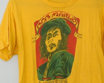 Koszulka z lat 70. Bob Marley & The Wailers - rzadki, oryginalny vintage - zespół reggae