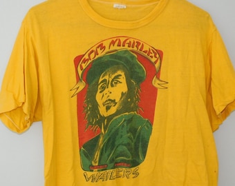 70s Bob Marley & The Wailers t shirt - rare original vintage - reggae band