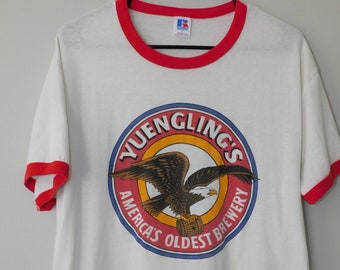 80s Yuengling t shirt - America's oldest brewery - vintage 1980s Pottsville PA beer ringer