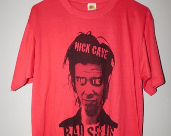 80s Nick Cave & The Bad Seeds t shirt - large - indie alternative rock band Velva Sheen-