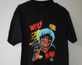 Vintage 1989 Wolf Man T-Shirt: XL Horror Movie Tee 80s wolfman
