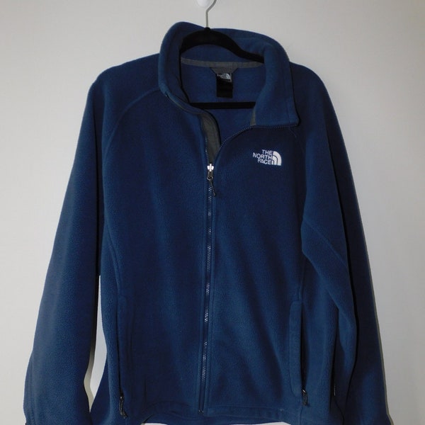 2000s The North Face full zip fleece - vintage - blue - men's large