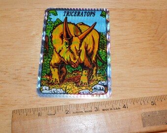 Vintage 80/'s BJ Expressions Prism Triceratops Dinosaurs Mini Sticker Mod