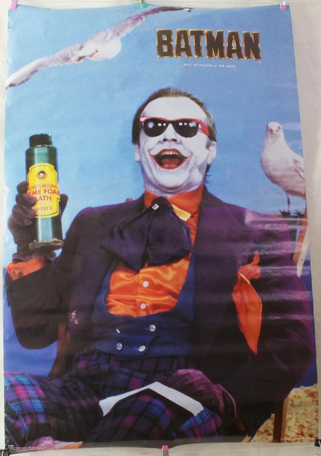 1989 the Joker Poster Jack Nicholson Vintage 80s Tim Burton DC Comics ...