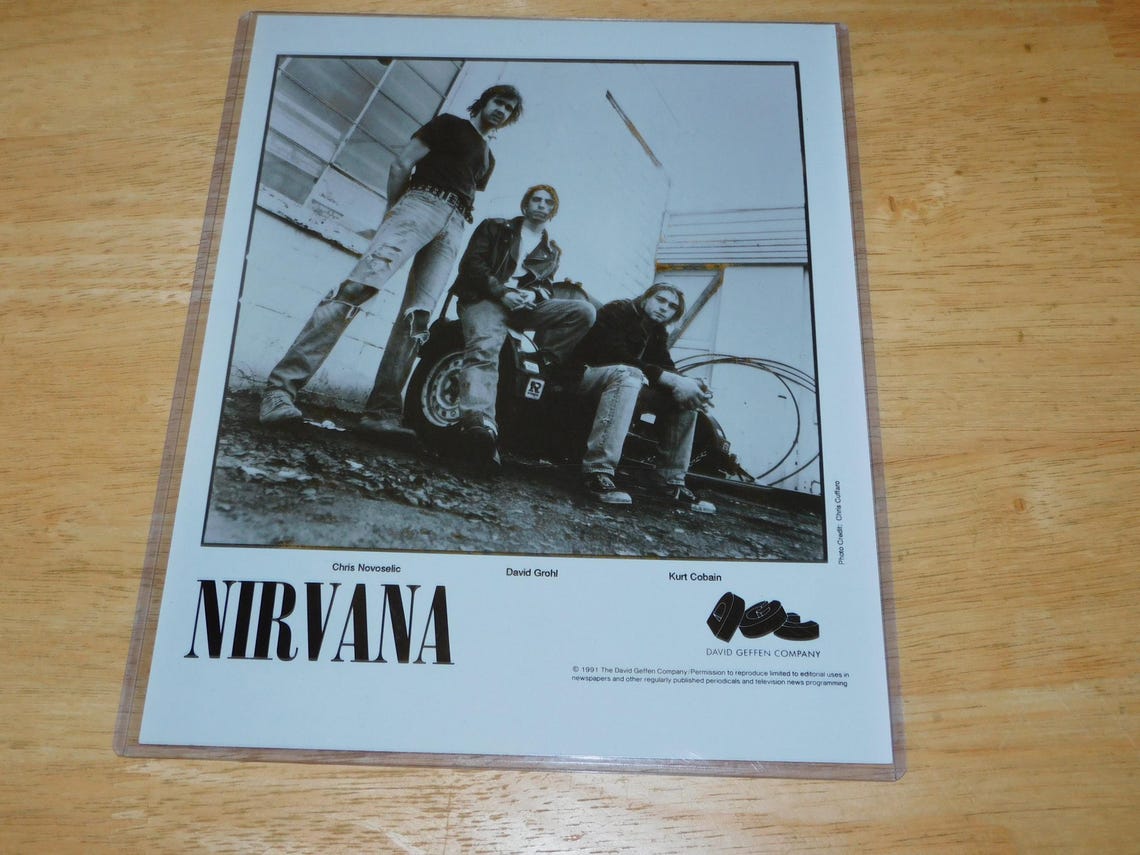 1991 Original Nirvana 8x10 Press Kit Promo Photo - Vintage Kurt Cobain ...