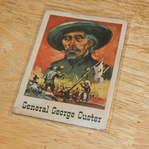 1966 General George Custer trading card - vintage 60s Good Guys Bad Guys - Wild West