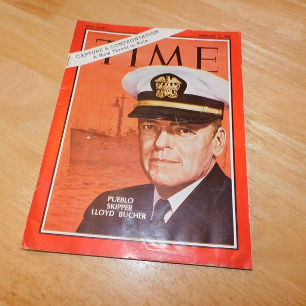 TIME Magazine - Feb 1968 -  Pueblo Skipper Lloyd Bucher - vintage 60s magazine owned by actor Howard Hesseman