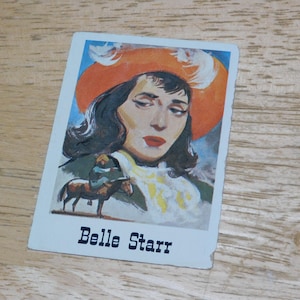 1966 Belle Starr trading card - vintage 60s Good Guys Bad Guys - Wild West female legend