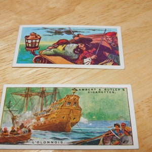 1920s PIRATE Francis L'Olonnois trading card lot - vintage antique nonsports trading cards