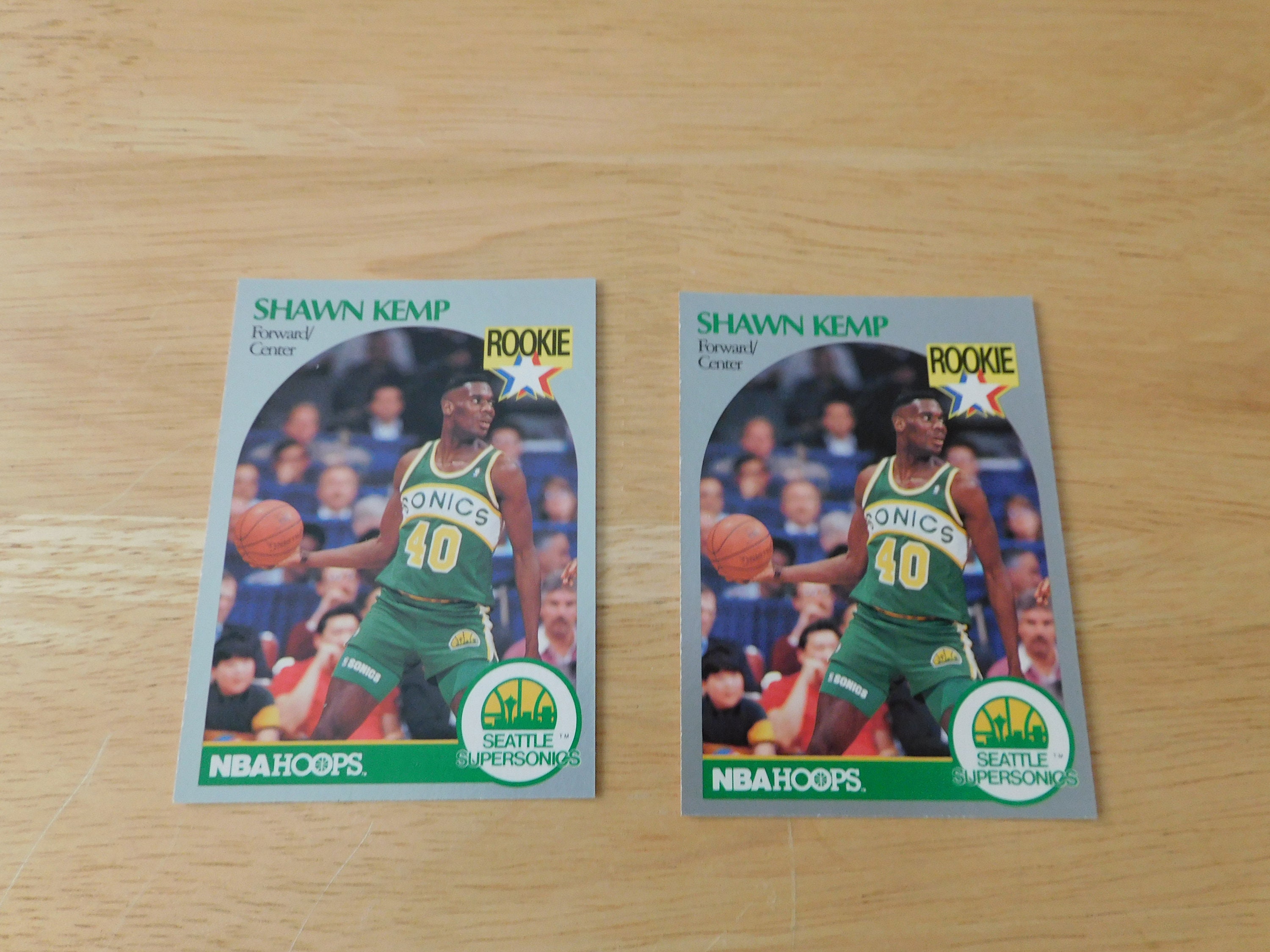 TWO 1990 Shawn Kemp rookie cards NBA Hoops basketball Etsy