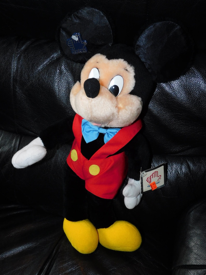 vintage 80s Mickey Mouse plush doll - Applause Disney World - still has tags 1980s image 1