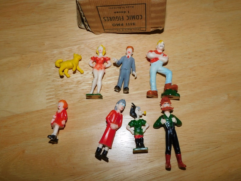 1950's MARX Comic Figures lot with box Little Orphan Etsy