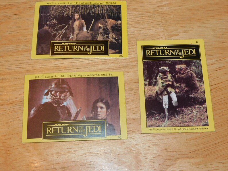 RARE 1983 Princess Leia star wars 80s vintage nonsports lot lando wicket Return of the Jedi trading cards from Holland