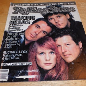 Rolling Stone magazine 1987 - Talking Heads on cover -  Michael J Fox, Bruce Springsteen vintage 80s music mag