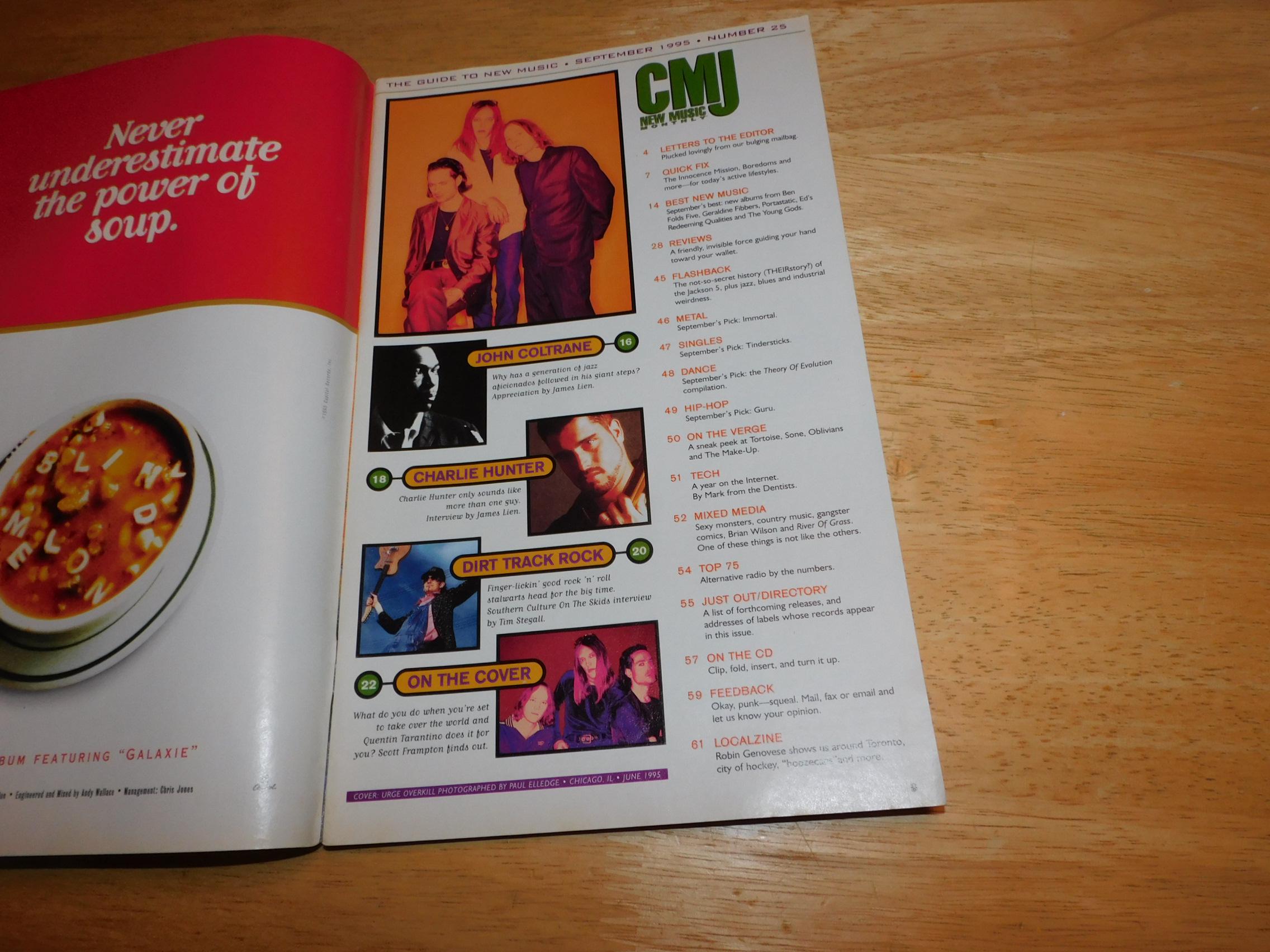 1995 CMJ Magazine - Urge Overkill, Ben Folds Five, Sugar, John Coltrane ...