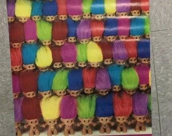 sealed new 90s TREASURE TROLLS poster - vintage 1992