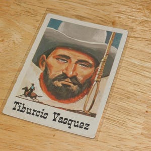 1966 Tiburcio Vasquez trading card - vintage 60s Good Guys Bad Guys - Wild West outlaw