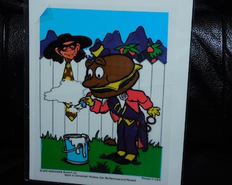 Vintage 1974 Mcdonald's Wall Calendar Poster Ronald Mcdonald