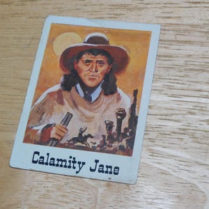 1966 Calamity Jane trading card - vintage 60s Good Guys Bad Guys - Wild West female legend