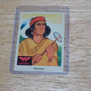 1959 Fleer Geronimo - southwest Native Americans trading card - vintage 50s nonsports