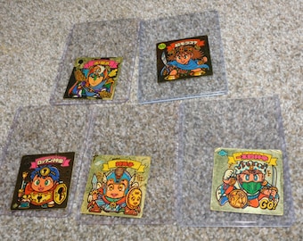 1980s Japanese Bikkuriman anime sticker cards - lot of 5 gold  Nonsports