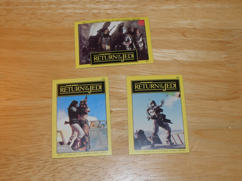 star wars 80s vintage nonsports lot Return of the Jedi trading cards from Holland RARE 1983 Boba Fett