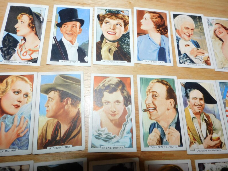 Katharine Hepburn Fred Astaire vintage 1935 Hollywood Film Stars trading card set 1930/'s  nonsports lot