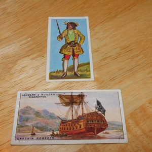 1920s PIRATE Captain Bartholomew Roberts trading card lot - vintage antique nonsports trading cards