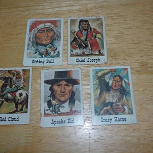 1966 Wild West Native Americans trading card lot - vintage 60s nonsports Crazy Horse, Sitting Bull, more western