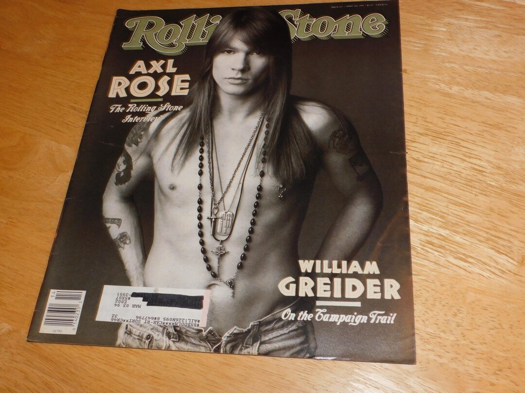 Rolling Stone Magazine 1992 Axl Rose on Cover Guns N Roses Vintage 90s ...