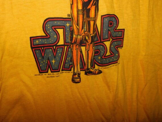 1977 C3PO star wars t shirt - RARE vintage origin… - image 3