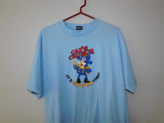 Vintage 80s Cap'n Crunch T-Shirt - It's Crunch Time, Adult XL cereal captain