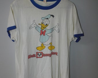 70s Donald Duck Disney World t shirt - vintage 1970s Large