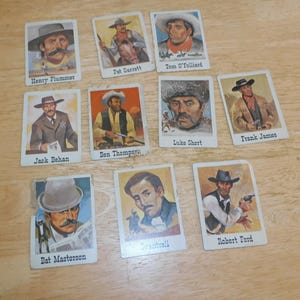 1960s Wild West trading cards - Good Guys Bad Guys - vintage 60s Nonsports cowboys outlaws